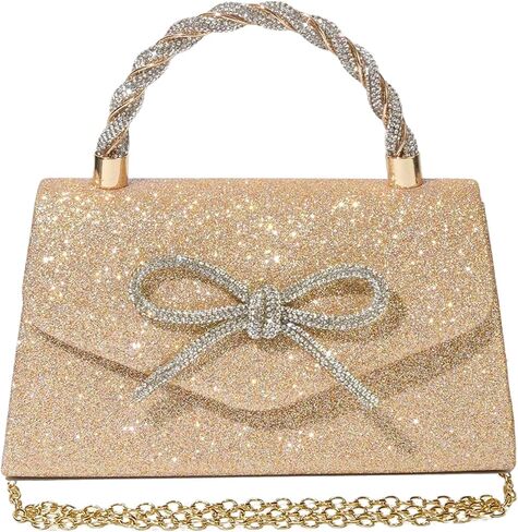 Women Evening Bag Sparkly Bow Clutch Purses Wedding Glitter Rhinestone Clutch Bags Dressy Handbags for Party, Prom in Kuwait