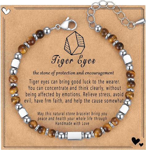 Healing Natural Stone Bracelets for Women, Unique Gift Ideas with Inspirational Card for Birthday Mother Day Graduation in Saudi Arabia