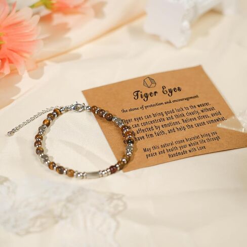 Healing Natural Stone Bracelets for Women, Unique Gift Ideas with Inspirational Card for Birthday Mother Day Graduation in Saudi Arabia