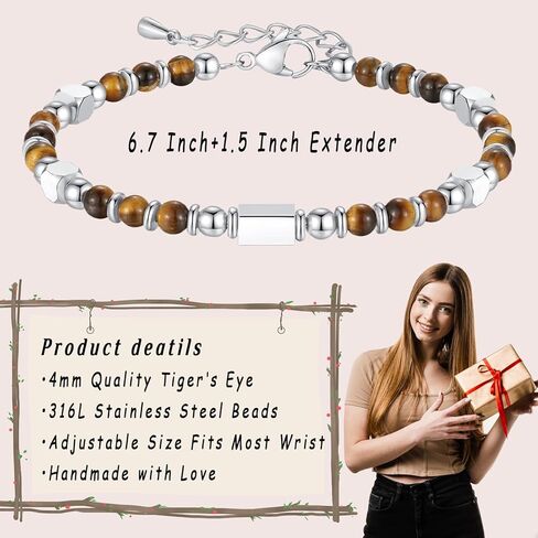 Healing Natural Stone Bracelets for Women, Unique Gift Ideas with Inspirational Card for Birthday Mother Day Graduation in Saudi Arabia