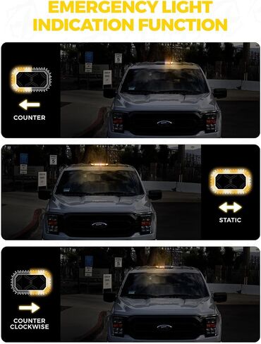 Xprite White Amber Rooftop Emergency Strobe Light Bar, Beacon Safety Flashing Warnin Lights w/Control Panel Magnetic Base for Construction Trucks Plows Postal Security Cars in Kuwait