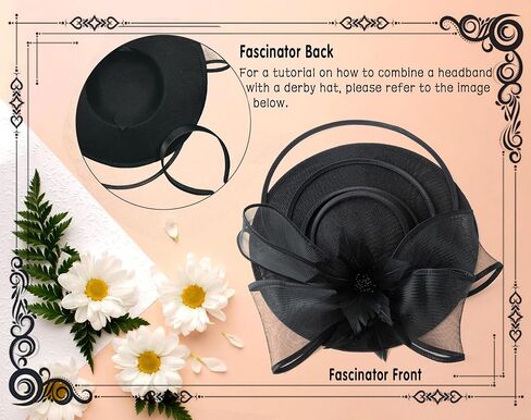 dressfan Womens Church Derby Fascinator Hats,20s 50s Linen Feather Vintage Feather Wedding Tea Party Derby Hats in Saudi Arabia