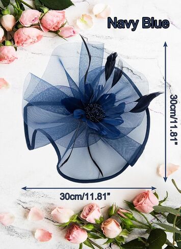 حزب الشاي قبعات fascinator للسيدات 50s زهور ريش أزياء رأس الديربي القبعات لحفل كوكتيل حفل الزفاف in Kuwait