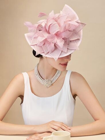SWEETV Sinamay Kentucky Derby Hats Fascinators for Women, Tea Party Hats for Church, Cocktail, Wedding, Fancy Dress Party in Saudi Arabia