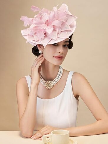 SWEETV Sinamay Kentucky Derby Hats Fascinators for Women, Tea Party Hats for Church, Cocktail, Wedding, Fancy Dress Party in Saudi Arabia