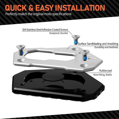 Compatible with BMW R1250GS R1250 GS Adventure Rallye R1200GS LC R1200 GS ADV Motorcycle Accessories Kickstand Pad Foot Side Stand Extension Plate (Black) in Saudi Arabia