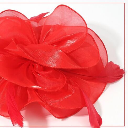 Fascinators Hat Flower Mesh Multi Color Feathers Ribbons on Headband and Clip Tea Party Headwear for Girls and Women in Kuwait