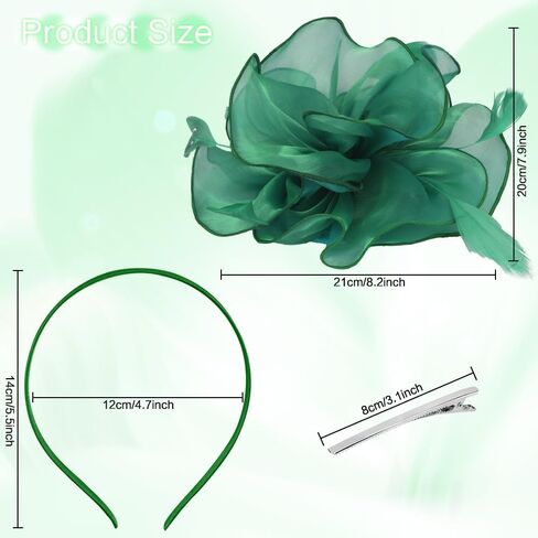 Fascinators Hat Flower Mesh Multi Color Feathers Ribbons on Headband and Clip Tea Party Headwear for Girls and Women in Kuwait