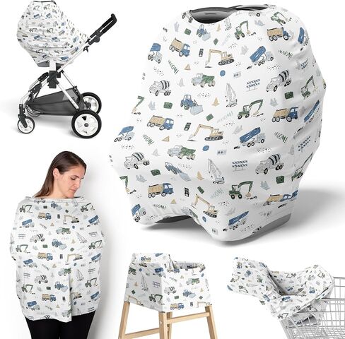 Sweet Jojo Designs Vintage Airplane Boy Infant Baby Car Seat Cover Nursing Breastfeeding High Chair Shopping Cart Stroller Carseat Canopy Carrier Multipurpose Use - Yellow Orange Red White Blue Clouds in Saudi Arabia