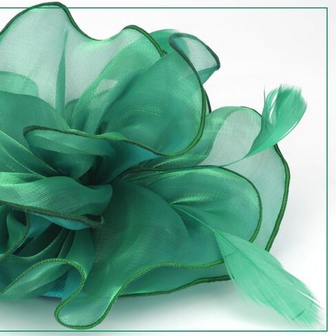 Fascinators Hat Flower Mesh Multi Color Feathers Ribbons on Headband and Clip Tea Party Headwear for Girls and Women in Kuwait