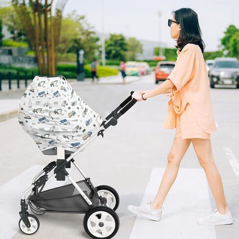 Sweet Jojo Designs Vintage Airplane Boy Infant Baby Car Seat Cover Nursing Breastfeeding High Chair Shopping Cart Stroller Carseat Canopy Carrier Multipurpose Use - Yellow Orange Red White Blue Clouds in Saudi Arabia