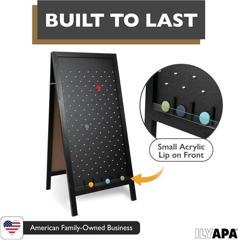 Ilyapa Extra Large Prize Drop Board Game - 28x57 Inch Portable Penny Drop Game for Events, Trade Show & Carnival - Includes 20 Coin Discs, Double Sided Wooden A-Frame Chalkboard Sign, Eraser in Saudi Arabia