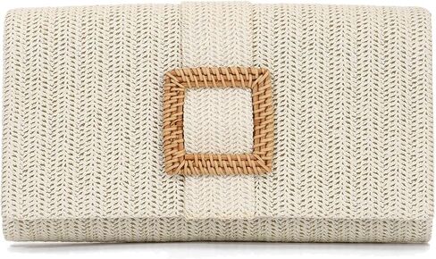 Straw Clutch Purse for Women Rattan Summer Evening Handbag Woven Beach Envelope Purse Raffia Handbag in Saudi Arabia