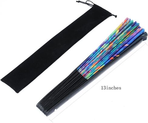 Heytoo Women/Men Large UV Glow Rave Handheld Fan لـ Drag Queen Cosplay Edm Club Party Music Festival Dance Dance Dance Lepoard in Saudi Arabia