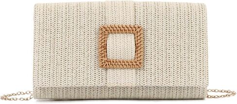 Straw Clutch Purse for Women Rattan Summer Evening Handbag Woven Beach Envelope Purse Raffia Handbag in Saudi Arabia