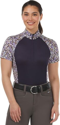 Kerrits Women's Tempe Ice Fil Short Sleeve Riding Shirt – Ultra-Lightweight Cooling Equestrian Top, Great for Summer in Saudi Arabia
