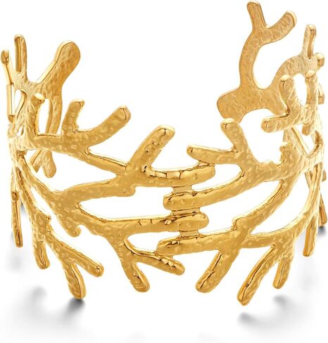 Woworama chunky Gold Shell Cuff Pracelets for Women Wide Hangled Starfish Bracelet Gold Coral Reef Bracelet Boho Summer Beach Bracelet in Kuwait