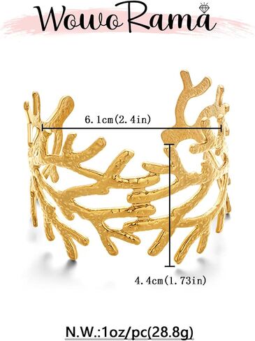Woworama chunky Gold Shell Cuff Pracelets for Women Wide Hangled Starfish Bracelet Gold Coral Reef Bracelet Boho Summer Beach Bracelet in Kuwait