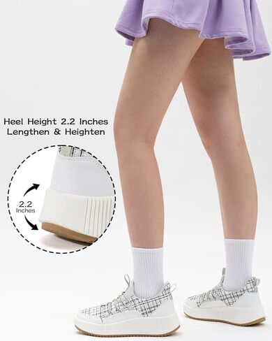 Kyedoo Women's Platform Chunky Sneakers Comfortable Casual Fashion Lace-up City Travel Walking Shoes in Kuwait