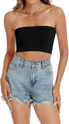 Tops Tube Tops Summer Bandeau Top Crasual Crip Out Out Britless Tank Basic Shirt Shirt in Kuwait