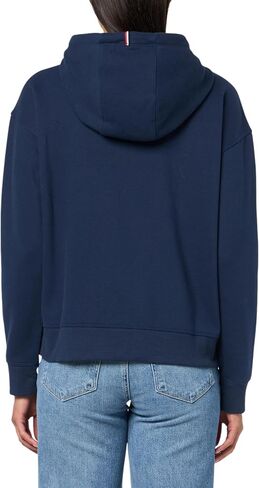Tommy Hilfiger Women's Embroidered Logo Drop Shoulder Fit Zip Front Fleece Jacket with Hood in Saudi Arabia