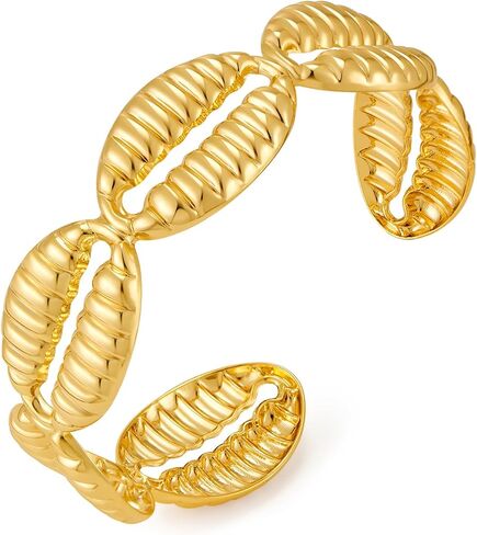 Wide Gold Cuff Bracelets for Women Boho Vintage Statement Starfish Open Bangle Bracelet Irregular Summer Beach Shell Sea Coral Bracelets in Kuwait