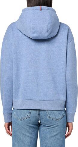 Tommy Hilfiger Women's Embroidered Logo Drop Shoulder Fit Zip Front Fleece Jacket with Hood in Saudi Arabia