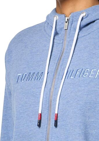 Tommy Hilfiger Women's Embroidered Logo Drop Shoulder Fit Zip Front Fleece Jacket with Hood in Saudi Arabia