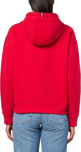 Tommy Hilfiger Women's Embroidered Logo Drop Shoulder Fit Zip Front Fleece Jacket with Hood in Saudi Arabia
