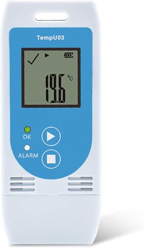 Tzone USB Temperature Data Logger Digital Temp Recorder Reusable,Industrial Thermometer Logger 32000 Points with Auto PDF/CSV Reports No Software Required,for Refrigerator Food Storage Lab Freezer in Kuwait