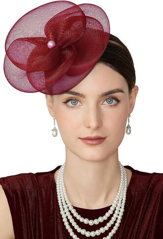 BABEYOND Fascinators Hats for Women - Tea Party Kentucky Hat Derby Headband Elegant Wedding Party Bride Hat with Hair Clip in Saudi Arabia