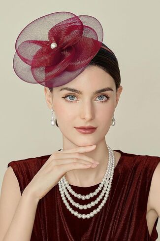 BABEYOND Fascinators Hats for Women - Tea Party Kentucky Hat Derby Headband Elegant Wedding Party Bride Hat with Hair Clip in Saudi Arabia