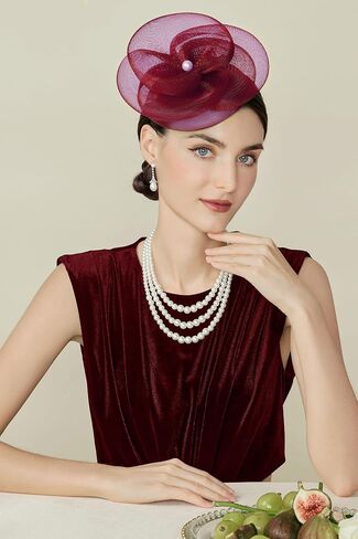 BABEYOND Fascinators Hats for Women - Tea Party Kentucky Hat Derby Headband Elegant Wedding Party Bride Hat with Hair Clip in Saudi Arabia