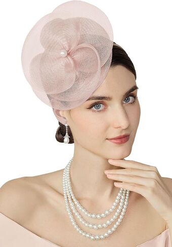 BABEYOND Fascinators Hats for Women - Tea Party Kentucky Hat Derby Headband Elegant Wedding Party Bride Hat with Hair Clip in Saudi Arabia