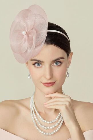 BABEYOND Fascinators Hats for Women - Tea Party Kentucky Hat Derby Headband Elegant Wedding Party Bride Hat with Hair Clip in Saudi Arabia