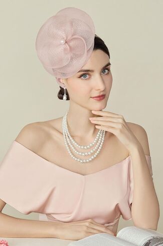 BABEYOND Fascinators Hats for Women - Tea Party Kentucky Hat Derby Headband Elegant Wedding Party Bride Hat with Hair Clip in Saudi Arabia