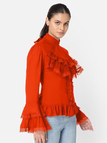 ThePirateDressing Women's Renaissance Medieval Victorian Gothic Pirate Shirt Blouse with Removable Tie in Saudi Arabia