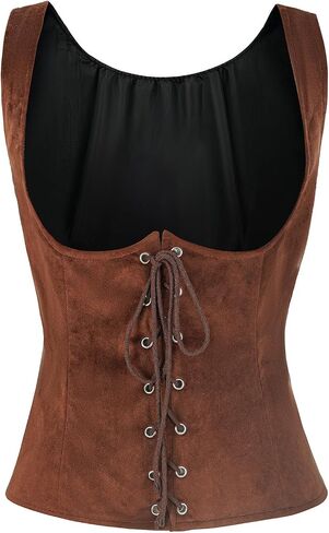 Women's Pirate Vest Renaissance Steampunk Corset Medieval Bodice in Saudi Arabia