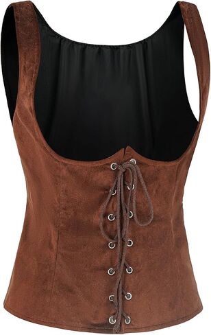 Women's Pirate Vest Renaissance Steampunk Corset Medieval Bodice in Saudi Arabia
