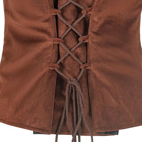 Women's Pirate Vest Renaissance Steampunk Corset Medieval Bodice in Saudi Arabia