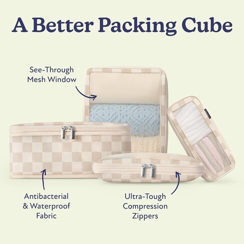 Vandel Space-Saving Compression Packing Cubes for Women, Men, Compressible Carry On Suit Case Organizer Luggage Packing Cubes for Travel Organizer Bags for Luggage and Backpacks, Suitcase Cube in Kuwait