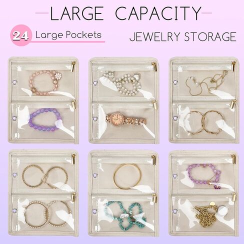 علبة منظم المجوهرات ، أكياس المجوهرات للسفر ، موثق المجوهرات مع 24 جهاز كمبيوترا صافية سحاب مخملية لتخزين الأقراط ، حلقات ، قلادة ، سوار ، مشاهدة (أسود) in Kuwait