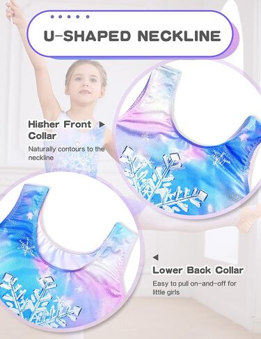 Girls Gymnastics Leotards Sleeveless Tumble Outfit with Removable Skirt Kids Dance Dress Combo in Kuwait