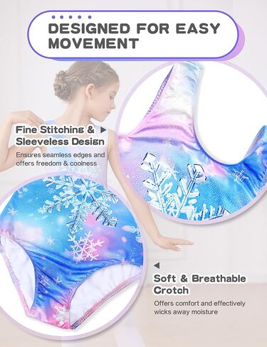 Girls Gymnastics Leotards Sleeveless Tumble Outfit with Removable Skirt Kids Dance Dress Combo in Kuwait