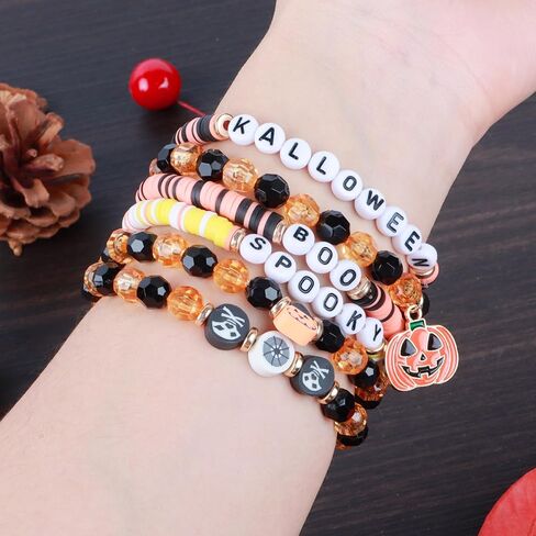 Friendship Bracelets - Beaded Bracelets Set for Teen Women, Stretchable Preppy Bracelets, Stackable & Colorful Bracelets - Ideal Gifts, 4th of July, Halloween, Christmas in Saudi Arabia