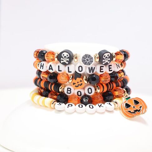 Friendship Bracelets - Beaded Bracelets Set for Teen Women, Stretchable Preppy Bracelets, Stackable & Colorful Bracelets - Ideal Gifts, 4th of July, Halloween, Christmas in Saudi Arabia