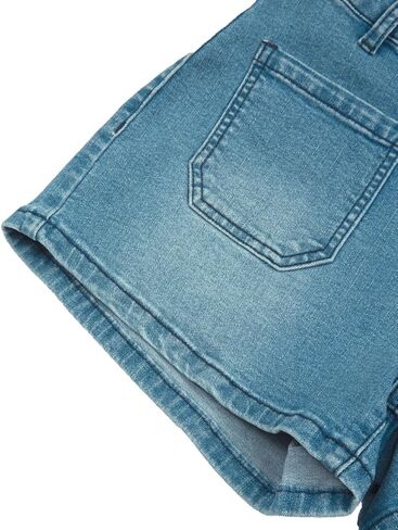 Women's Summer Mid Waisted Casual Jean Shorts Trendy Flat Pockets Cutoff Stretchy Denim Shorts in Kuwait