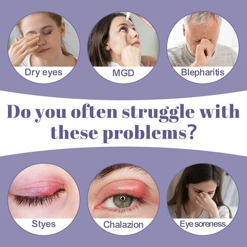 Aroma Season Silk Heated Eye Mask Cordless, 1500mAh Warm Eye Compress for Dry Eyes, Blepharitis, 4 Time Levels and 4 Temperature Settings, Washable (Navy Blue) in Kuwait