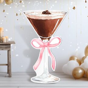 A Tini Bit Older Party Decorations Backdrop Espresso Martini Bow Backdrop Coquette Birthday Party Background Decorations for Women Martini Bar Bachelorette Bridal Shower Supplies