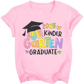 Kindergarten Graduation Shirt for Girl: Last Day of School Shirt Kids 2025 Preschool Graduation Gift Tee Top